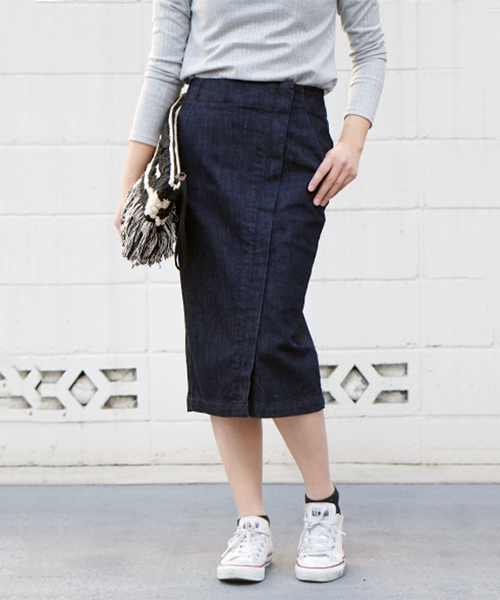 laboratory work（ラボラトリーワーク）の「ストレッチデニムタイトスカート（デニムスカート・レディース・ネイビー/ブラック・MEDIUM）」の20枚目の写真