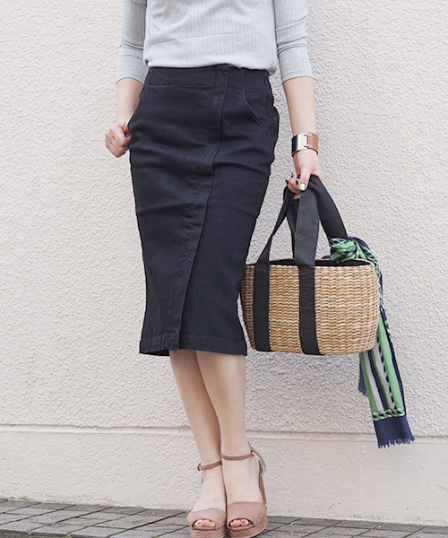 laboratory work（ラボラトリーワーク）の「ストレッチデニムタイトスカート（デニムスカート・レディース・ネイビー/ブラック・MEDIUM）」の17枚目の写真