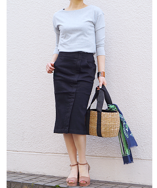 laboratory work（ラボラトリーワーク）の「ストレッチデニムタイトスカート（デニムスカート・レディース・ネイビー/ブラック・MEDIUM）」の19枚目の写真