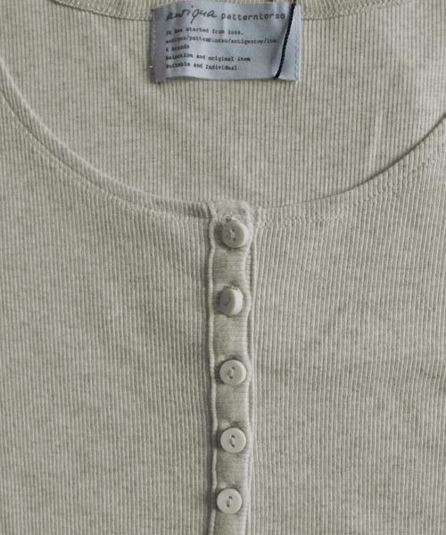 antiqua（アンティカ）の「ヘンリーネックリブロンＴ（Tシャツ/カットソー・レディース・ホワイト/オートミール/ネイビー/杢グレー/ブラック・M）」の8枚目の写真