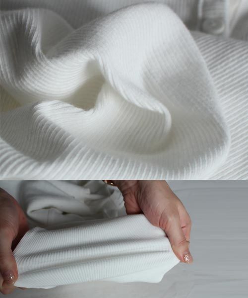 antiqua（アンティカ）の「ヘンリーネックリブロンＴ（Tシャツ/カットソー・レディース・ホワイト/オートミール/ネイビー/杢グレー/ブラック・M）」の6枚目の写真