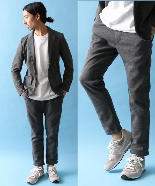 coen（コーエン）の「【セットアップ企画】TCポンチスリムイージーアンクルカットパンツ（その他パンツ・メンズ・ネイビー/ダークグレー・SMALL/X-LARGE/MEDIUM/LARGE）」の2枚目の写真