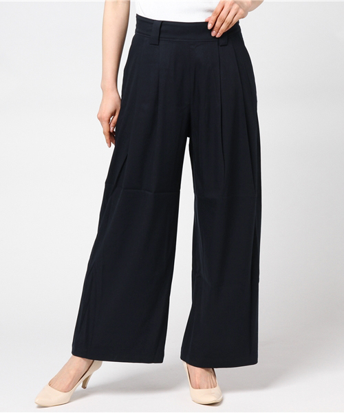 SOLIDO(ソリード)の「SOLIDO(ソリード)ワイドパンツ(その他パンツ・レディース・ベージュ/ネイビー/ブラック/カーキ・1/2)」の1枚目の写真