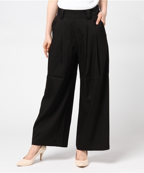 SOLIDO(ソリード)の「SOLIDO(ソリード)ワイドパンツ(その他パンツ・レディース・ベージュ/ネイビー/ブラック/カーキ・1/2)」の2枚目の写真