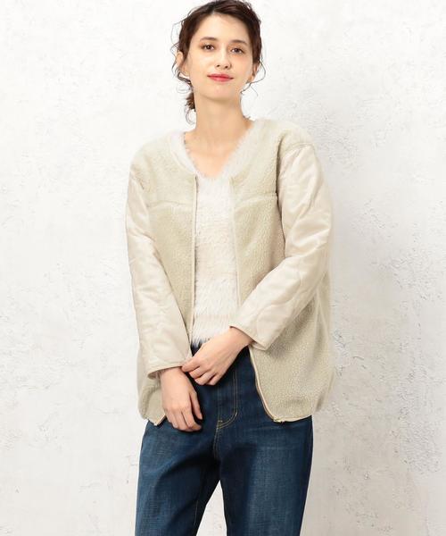 green label relaxing(グリーンレーベルリラクシング)の「◆CB ボアライナー ハッスイ ロングモッズコート(モッズコート・レディース・ベージュ/オリーブ/ネイビー・36/40/42/44/38)」の7枚目の写真