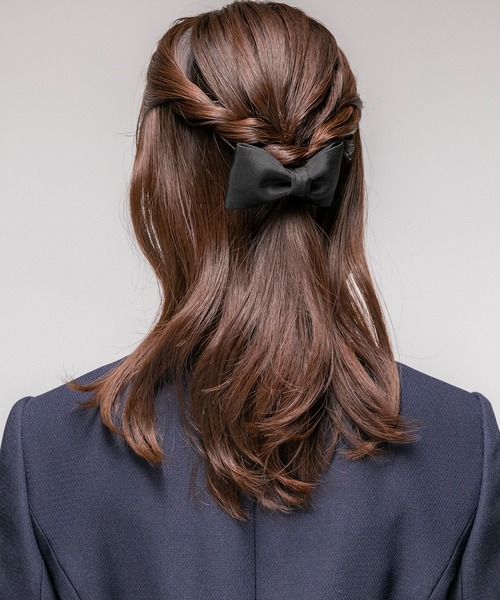 form forma（フォルムフォルマ）の「【お受験】リボンバレッタ《黒》（バレッタ/ヘアクリップ・レディース・ブラック・FREE）」の3枚目の写真