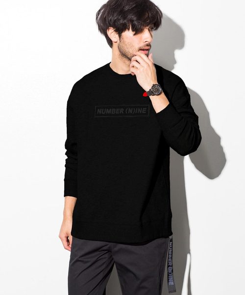 NUMBER (N)INE DENIM（ナンバーナインデニム）の「NUMBER (N)INE DENIM(ナンバーナインデニム)テープ付オーバーサイズプルオーバー（パーカー・メンズ・ブラック/グレー/レッド・SMALL/MEDIUM/LARGE）」の2枚目の写真