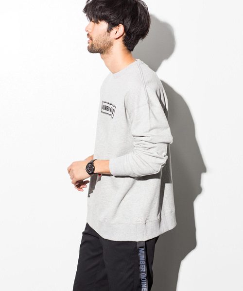 NUMBER (N)INE DENIM（ナンバーナインデニム）の「NUMBER (N)INE DENIM(ナンバーナインデニム)テープ付オーバーサイズプルオーバー（パーカー・メンズ・ブラック/グレー/レッド・SMALL/MEDIUM/LARGE）」の6枚目の写真