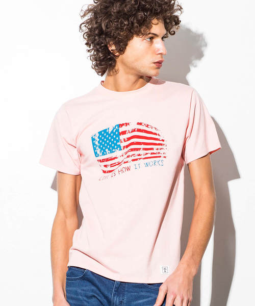 AZ by junhashimoto（エーゼイ バイ ジュンハシモト）の「AZ by junhashimoto(エーゼイ バイ ジュンハシモト)プリントＴシャツ（Tシャツ/カットソー・メンズ・オフホワイト/ピンク/ライトイエロー・LARGE/MEDIUM/SMALL/X-LARGE）」の3枚目の写真