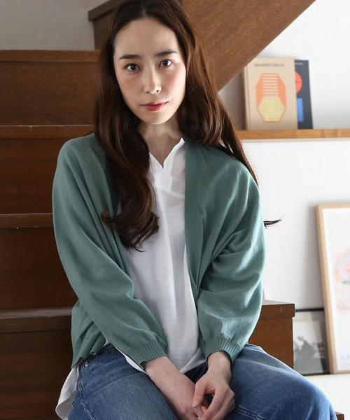 coen（コーエン）の「ハイツイストショートドルマンカーディガン（カーディガン/ボレロ・レディース・ネイビー/オリーブ/オレンジ・FREE）」の2枚目の写真