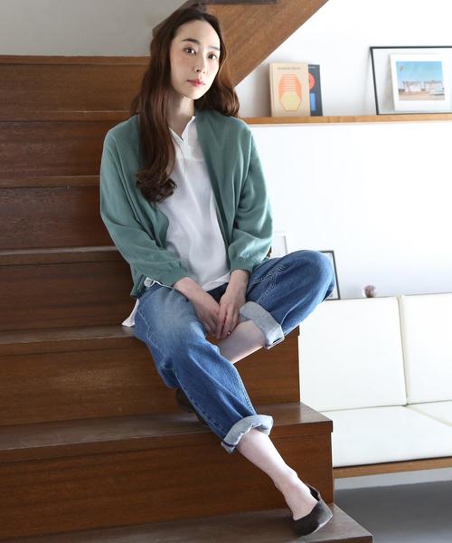 coen（コーエン）の「ハイツイストショートドルマンカーディガン（カーディガン/ボレロ・レディース・ネイビー/オリーブ/オレンジ・FREE）」の7枚目の写真