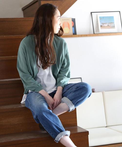 coen（コーエン）の「ハイツイストショートドルマンカーディガン（カーディガン/ボレロ・レディース・ネイビー/オリーブ/オレンジ・FREE）」の9枚目の写真