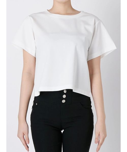 MURUA（ムルーア）の「ミニマルＴシャツ（Tシャツ/カットソー・レディース・ホワイト/ブラック・FREE）」の3枚目の写真