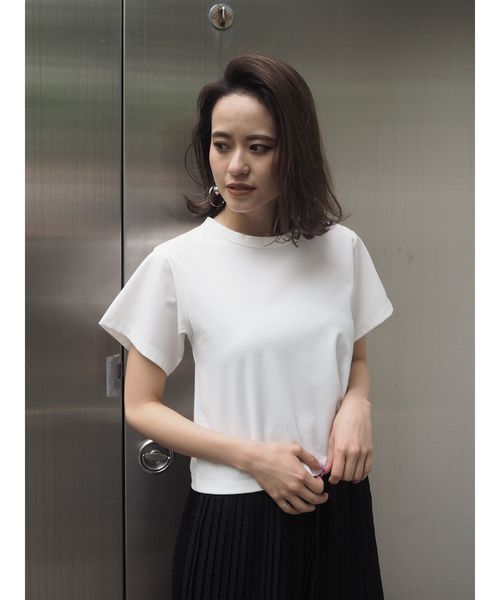 MURUA（ムルーア）の「ミニマルＴシャツ（Tシャツ/カットソー・レディース・ホワイト/ブラック・FREE）」の8枚目の写真