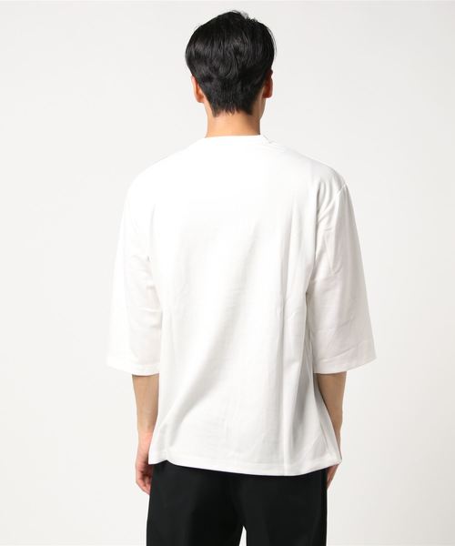 WEGO（ウィゴー）の「WEGO/ストライプ切替7分袖Tシャツ（Tシャツ/カットソー・メンズ・ホワイト/ネイビー/ブラウン・MEDIUM/LARGE）」の5枚目の写真