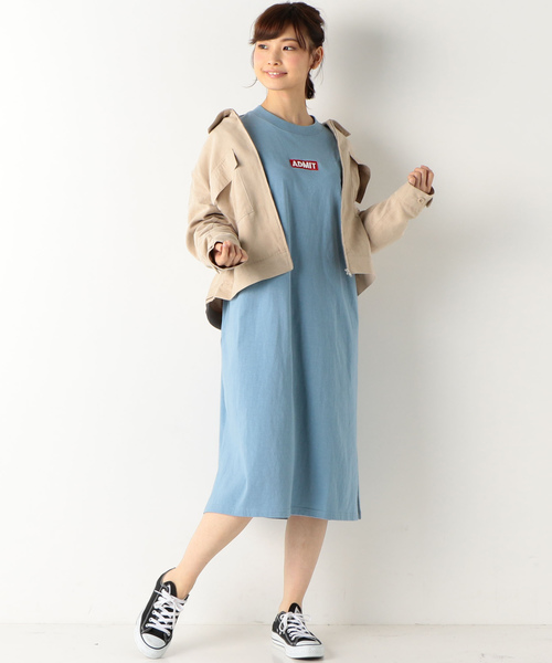 archives(アルシーヴ)の「ボックスロゴ刺繍BIGワンピース(ワンピース・レディース・グレー/チャコールグレー/ブルー・MEDIUM)」の8枚目の写真