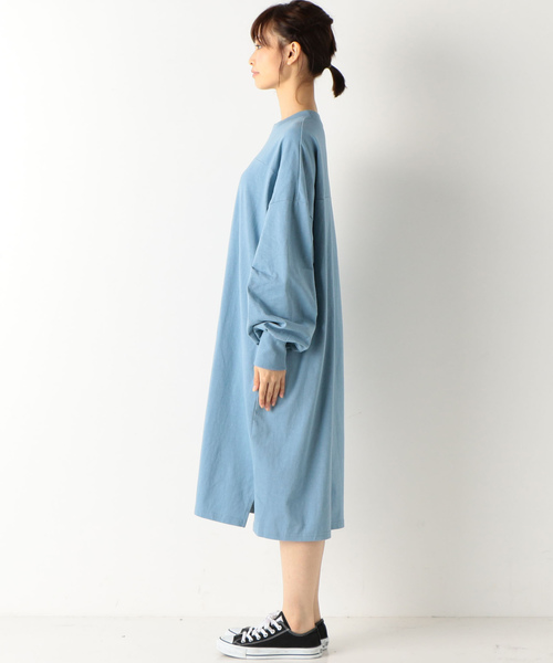 archives(アルシーヴ)の「ボックスロゴ刺繍BIGワンピース(ワンピース・レディース・グレー/チャコールグレー/ブルー・MEDIUM)」の10枚目の写真