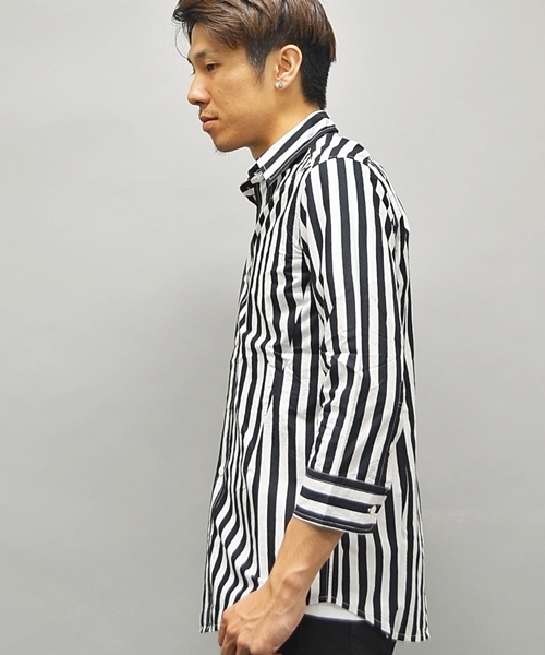 SHIPS JET BLUE(シップスジェットブルー)の「★★JB: ワイドストライプ/7スリーブ ドレスシャツ■(シャツ/ブラウス・メンズ・ブラック/グレー/ネイビー・SMALL/LARGE/MEDIUM)」の17枚目の写真