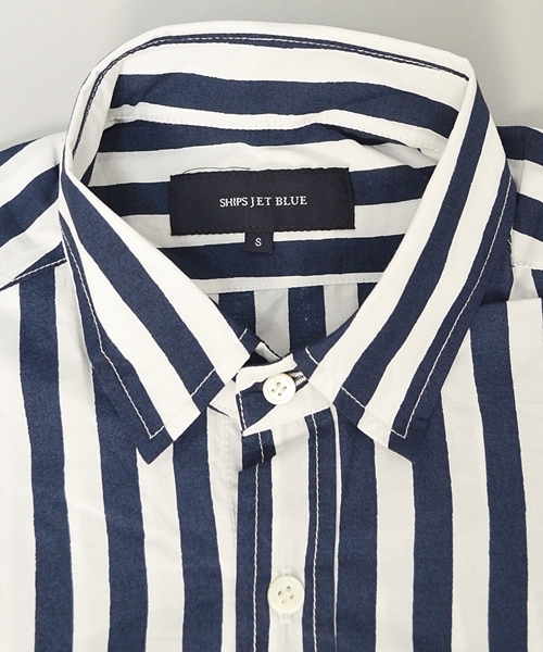 SHIPS JET BLUE(シップスジェットブルー)の「★★JB: ワイドストライプ/7スリーブ ドレスシャツ■(シャツ/ブラウス・メンズ・ブラック/グレー/ネイビー・SMALL/LARGE/MEDIUM)」の6枚目の写真