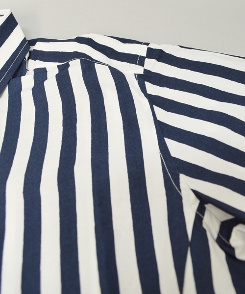 SHIPS JET BLUE(シップスジェットブルー)の「★★JB: ワイドストライプ/7スリーブ ドレスシャツ■(シャツ/ブラウス・メンズ・ブラック/グレー/ネイビー・SMALL/LARGE/MEDIUM)」の9枚目の写真