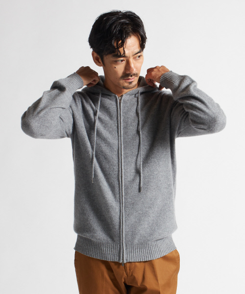 DESIGNWORKS(デザインワークス)の「カシミヤパーカー(カーディガン/ボレロ・メンズ・ブラック/グレー/ブルー・S/M/L)」の12枚目の写真
