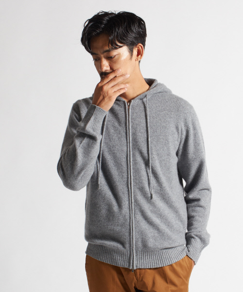 DESIGNWORKS(デザインワークス)の「カシミヤパーカー(カーディガン/ボレロ・メンズ・ブラック/グレー/ブルー・S/M/L)」の9枚目の写真