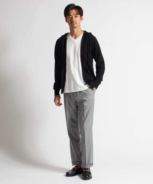 DESIGNWORKS(デザインワークス)の「カシミヤパーカー(カーディガン/ボレロ・メンズ・ブラック/グレー/ブルー・S/M/L)」の7枚目の写真