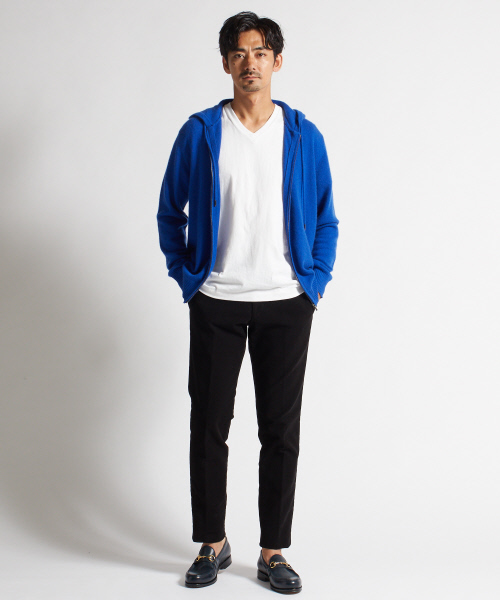 DESIGNWORKS(デザインワークス)の「カシミヤパーカー(カーディガン/ボレロ・メンズ・ブラック/グレー/ブルー・S/M/L)」の5枚目の写真