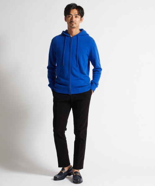 DESIGNWORKS(デザインワークス)の「カシミヤパーカー(カーディガン/ボレロ・メンズ・ブラック/グレー/ブルー・S/M/L)」の4枚目の写真