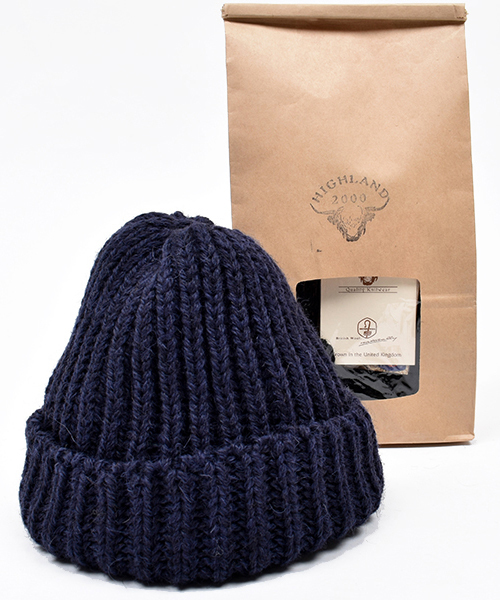 HIGHLAND 2000(ハイランドトゥーサウザンド)の「別注【HIGHLAND 2000 / ハイランド2000】WOOL Rib Bobbycap(ニットキャップ/ビーニー・レディース・チャコールグレー/ライトグレー/ブラック/ネイビー/ブラウン/インディゴブルー/アイボリー/ダークグレー・FREE)」の7枚目の写真