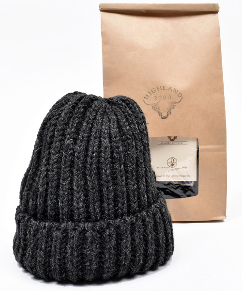 HIGHLAND 2000(ハイランドトゥーサウザンド)の「別注【HIGHLAND 2000 / ハイランド2000】WOOL Rib Bobbycap(ニットキャップ/ビーニー・レディース・チャコールグレー/ライトグレー/ブラック/ネイビー/ブラウン/インディゴブルー/アイボリー/ダークグレー・FREE)」の3枚目の写真