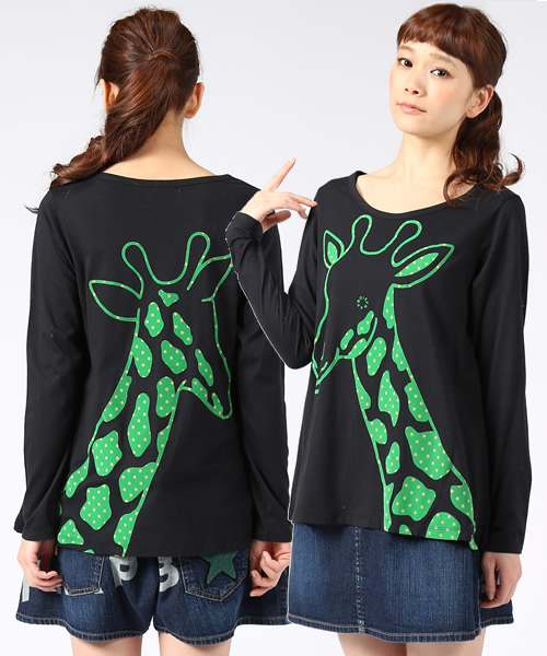 FRAPBOIS（フラボア）の「ジラフロッＴ（Tシャツ/カットソー・レディース・ホワイト/ブラック/グレー・1）」の2枚目の写真