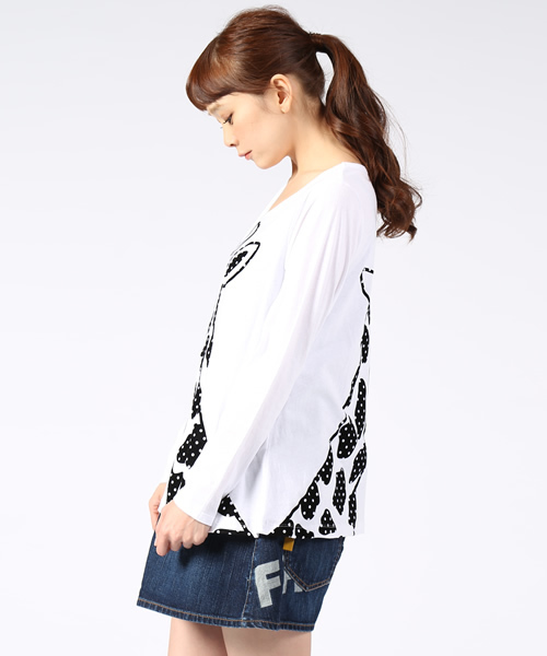 FRAPBOIS（フラボア）の「ジラフロッＴ（Tシャツ/カットソー・レディース・ホワイト/ブラック/グレー・1）」の4枚目の写真