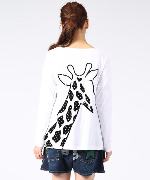 FRAPBOIS（フラボア）の「ジラフロッＴ（Tシャツ/カットソー・レディース・ホワイト/ブラック/グレー・1）」の5枚目の写真