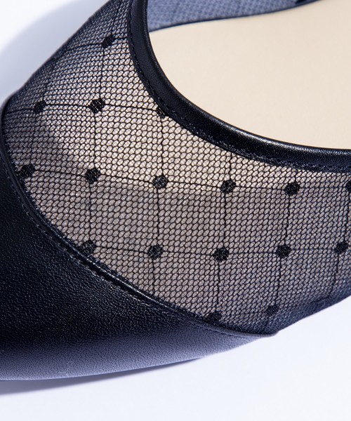 HIMIKO On Bleue（ヒミコオンブルー）の「【On Bleue】キュートな見た目がぐっとくる！デザイン指名買い！ チュールフラットセパレート/068936（パンプス・レディース・ライトグレー/ブラック/ブルー・23.0cm/24.0cm/22.5cm/23.5cm/24.5cm）」の7枚目の写真