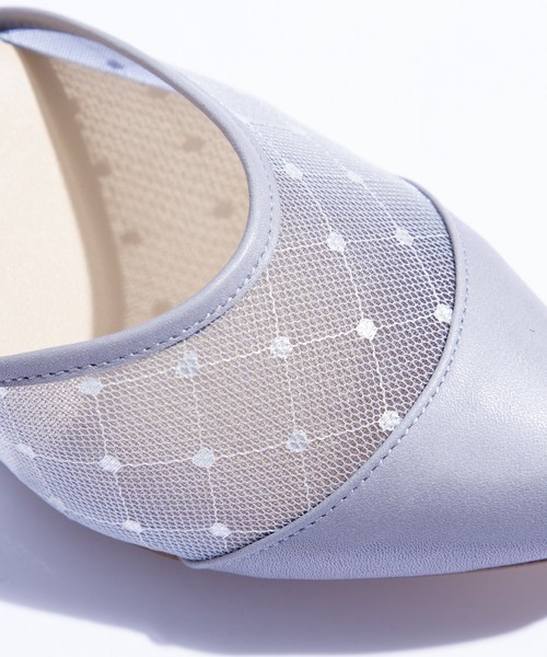 HIMIKO On Bleue（ヒミコオンブルー）の「【On Bleue】キュートな見た目がぐっとくる！デザイン指名買い！ チュールフラットセパレート/068936（パンプス・レディース・ライトグレー/ブラック/ブルー・23.0cm/24.0cm/22.5cm/23.5cm/24.5cm）」の6枚目の写真