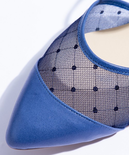 HIMIKO On Bleue（ヒミコオンブルー）の「【On Bleue】キュートな見た目がぐっとくる！デザイン指名買い！ チュールフラットセパレート/068936（パンプス・レディース・ライトグレー/ブラック/ブルー・23.0cm/24.0cm/22.5cm/23.5cm/24.5cm）」の5枚目の写真