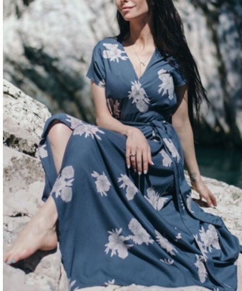 District ワンピース マキシ丈 ワンピース Roxy ロキシー のファッション ワンピース ワンピース カシュクール Day ロキシー セール カシュクール