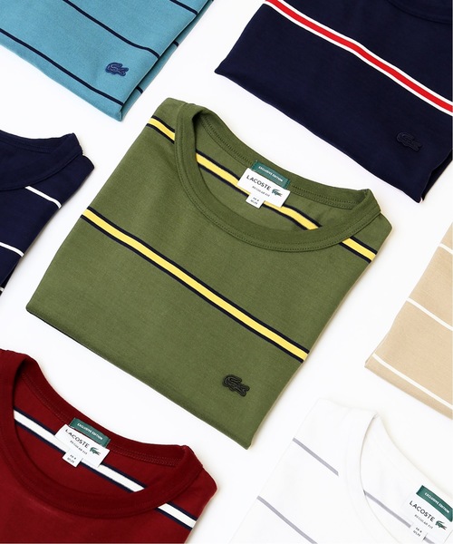 LACOSTE（ラコステ）の「【Begin5月号掲載】【カタログ掲載】Lacoste / ラコステ : 3COLORボーダーTシャツ＃（Tシャツ/カットソー・メンズ・レッド/グリーン/ネイビー・SMALL/LARGE/MEDIUM/X-LARGE）」の2枚目の写真