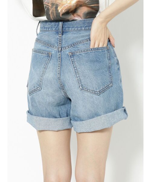 jouetie（ジュエティ）の「ハイウエストデニムショートパンツ（デニムパンツ・レディース・インディゴブルー/ライトブルー・SMALL/MEDIUM）」の8枚目の写真