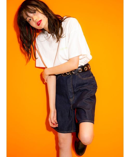 jouetie（ジュエティ）の「ハイウエストデニムショートパンツ（デニムパンツ・レディース・インディゴブルー/ライトブルー・SMALL/MEDIUM）」の18枚目の写真