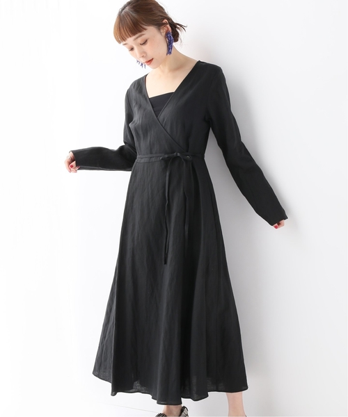 CITYSHOP(シティーショップ)の「カシュクールワンピース(ワンピース・レディース・ネイビー/ブラック・FREE)」の2枚目の写真