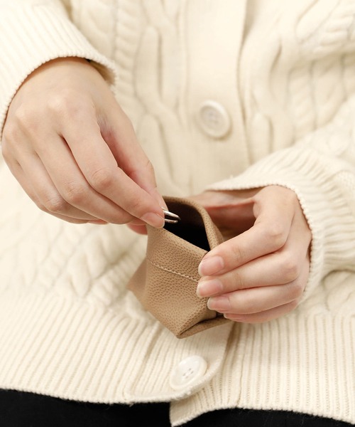 HIGHTIDE（ハイタイド）の「Grains de sable ミニケース コインケース 小銭入れ ポーチ（コインケース・レディース・グレー/ネイビー/キャメル・FREE）」の15枚目の写真