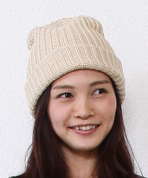 coen（コーエン）の「【C.MC】コットンケーブルビーニー（ニットキャップ/ビーニー・メンズ・ブラック/グレー/ベージュ/レッド/ライトブルー・フリー）」の4枚目の写真