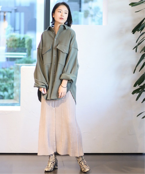 R JUBILEE（アールジュビリー）の「【R JUBILEE for CITYSHOP】Rib slit スカート（スカート・レディース・ベージュ/パープル・SMALL）」の10枚目の写真