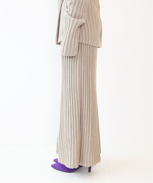 R JUBILEE（アールジュビリー）の「【R JUBILEE for CITYSHOP】Rib slit スカート（スカート・レディース・ベージュ/パープル・SMALL）」の14枚目の写真