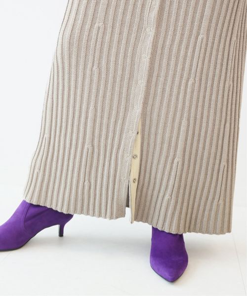 R JUBILEE（アールジュビリー）の「【R JUBILEE for CITYSHOP】Rib slit スカート（スカート・レディース・ベージュ/パープル・SMALL）」の3枚目の写真