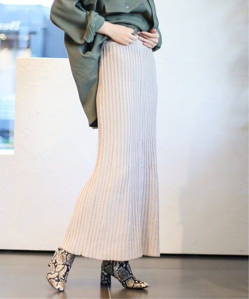 R JUBILEE（アールジュビリー）の「【R JUBILEE for CITYSHOP】Rib slit スカート（スカート・レディース・ベージュ/パープル・SMALL）」の11枚目の写真