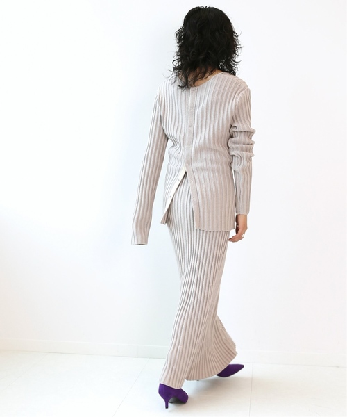R JUBILEE（アールジュビリー）の「【R JUBILEE for CITYSHOP】Rib slit スカート（スカート・レディース・ベージュ/パープル・SMALL）」の15枚目の写真