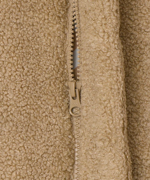 coen(コーエン)の「【coen キッズ / ジュニア】中綿プードルボアコート(ボアジャケット)(ノーカラージャケット・キッズ・ベージュ/ネイビー・110/130/150)」の13枚目の写真